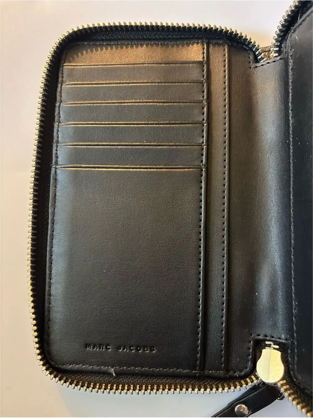 Rare~Marc Jacobs Original Logo Monogram Leather Wristlet ~ Exellent